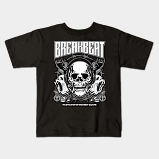 BREAKBEAT  - Evolution Skull (Grey) Kids T-Shirt